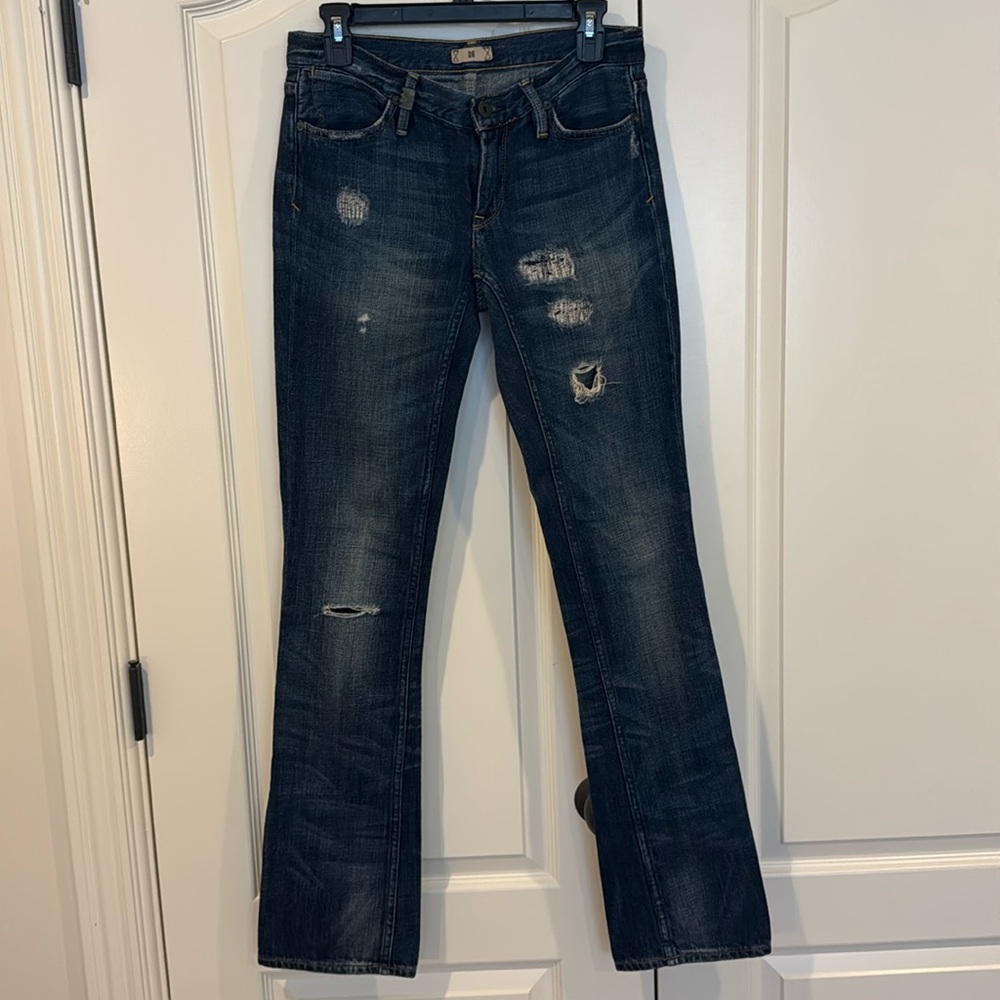 Ralph Lauren Madison 26 Distressed Low Rise Jeans
